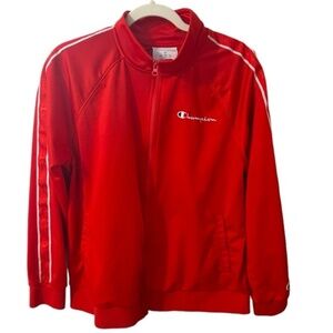 Champion Track Jacket Womens Red Zip Up Athletic Full Zip 1X